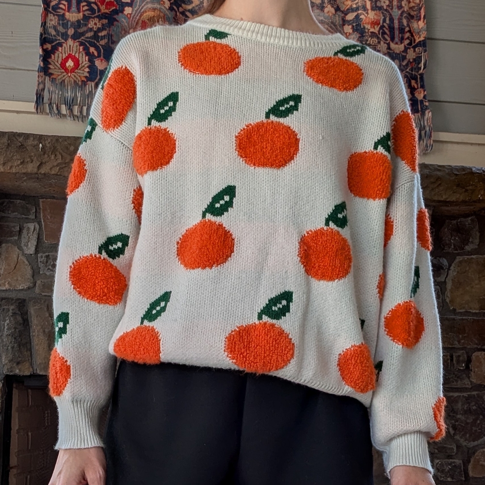 Cider Orange Patterned Sweater